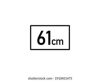 61 centimeters icon vector illustration, 61 cm size