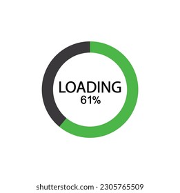 61% circle diagrams Infographics vector, 61 Percentage ready to use for web design.