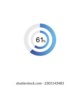 61% Circle loading icon template. Update or loading symbol for web or application, 61 percent