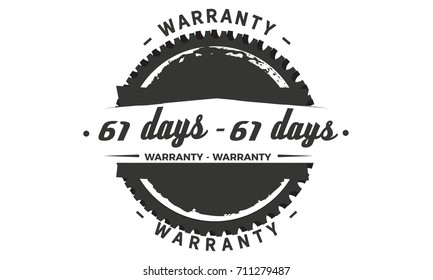 61 days warranty icon vintage rubber stamp guarantee
