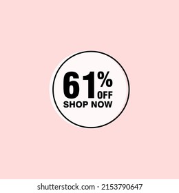 61 discount, Sales Vector badges for Labels, , Stickers, Banners, Tags, Web Stickers, New offer. Discount origami sign banner