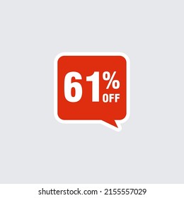 61 discount, Sales Vector badges for Labels, , Stickers, Banners, Tags, Web Stickers, New offer. Discount origami sign banner