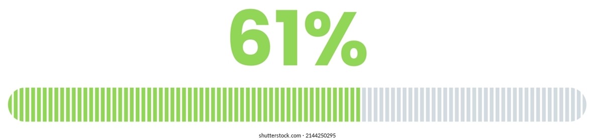 61% Loading. 61% progress bar Infographics vector, 61 Percentage ready to use for web design ux-ui
