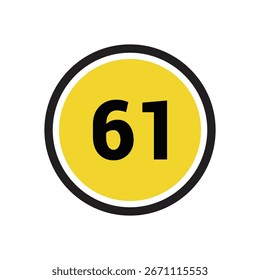 61 Zahl Symbol Vektorkontur Design Symbol oder Illustration