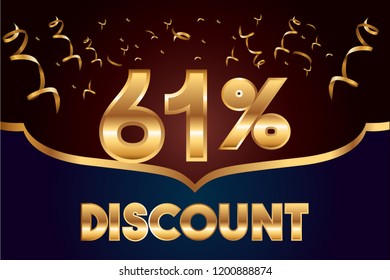 61% off discount promotion sale,  sale promo marketing.