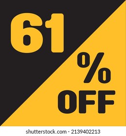 Up To 61% Off Special Offer sale sticker black and gold, vector illustration