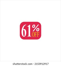 61 offer tag discount vector icon stamp on a white background