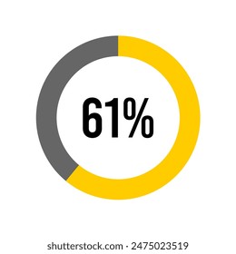 61% Prozent Diagrammmeter von Ready-to-Use für Webdesign, Benutzeroberfläche oder Infografik -