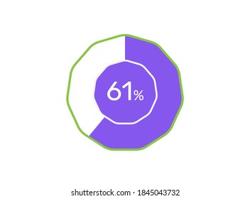 61 Percentage, 61% Percentage ready to use for web design, infographic or business 