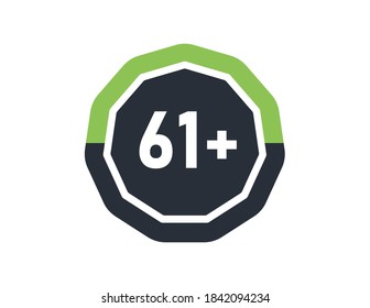 61 más aislados en un fondo blanco. Número de más de 61 