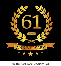 61 th Anniversary logo template illustration. suitable for you