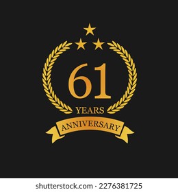 61 th Anniversary logo template illustration. suitable for you