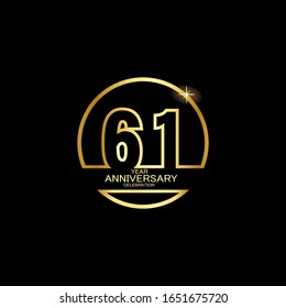 61 Year Anniversary celebration Vector Template Design Illustration