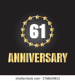 61 year anniversary celebration, vector design for celebrations, invitation cards and greeting cards