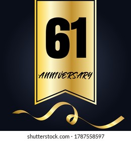 61 year anniversary celebration, vector design for celebrations, invitation cards and greeting cards