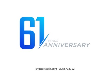 61 Year Anniversary Celebration Vector. Happy Anniversary Greeting Celebrates Template Design Illustration