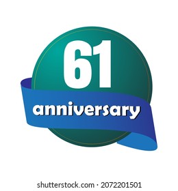 Celebración del 61 aniversario, diseño vectorial para celebraciones, tarjetas de invitación y tarjetas de felicitación