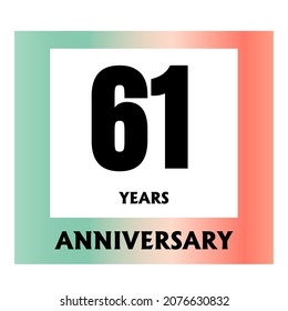 61 year anniversary celebration, vector design for celebrations, invitation cards and greeting cards