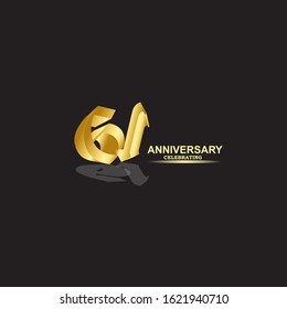 61 Year Anniversary Vector Template Design Illustration