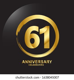 61 Year Anniversary Vector Template Design Illustration