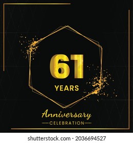 61 years Anniversary Celebration Design, Vector illustration design.

