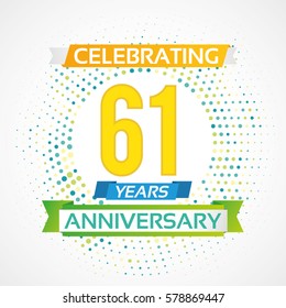 61 Years Anniversary Celebration Design.