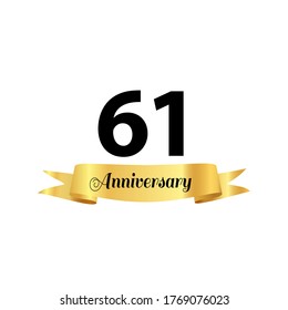61 Years Anniversary Celebration Vector Template Design Illustration