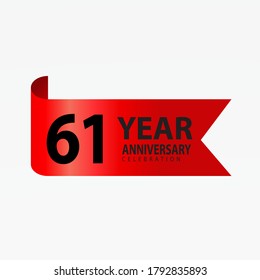 61 Years Anniversary Celebration Vector Template Design Illustration