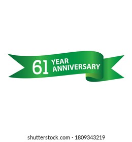 61 Years Anniversary Celebration Vector Template Design Illustration