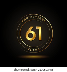 61 Years Anniversary Celebration Vector Template Design Illustration