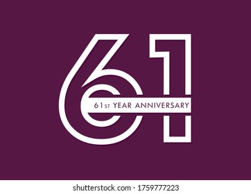 61 Jahre Jubiläumsbild-Vektorgrafik, 61. Jubiläum-Feier-Logo 