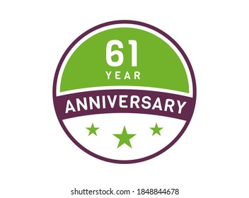 61 years anniversary image, 61 year Anniversary logo isolated on white background