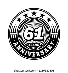 61 Years Anniversary Anniversary Logo Design Stock Vector (Royalty Free ...