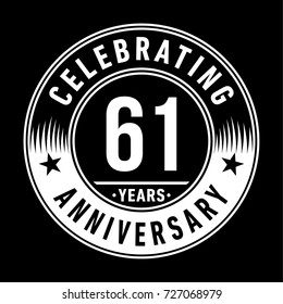 61 years anniversary logo. Vector and illustration.