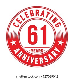 61 years anniversary logo. Vector and illustration.