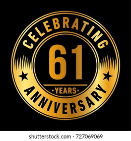 61 Years Anniversary Logo Vector Illustration Stock Vector (Royalty ...