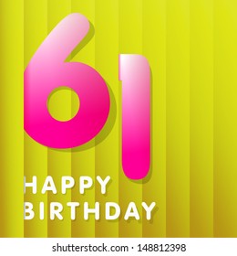 61 Years Birthday Card Stock Vector (Royalty Free) 148812398 | Shutterstock