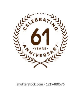 61 years design template. 61st vector and illustration.