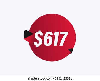 $617 USD sticker vector illustration