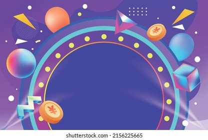 618 e-commerce shopping festival, abstract three-dimensional background, vector illustration