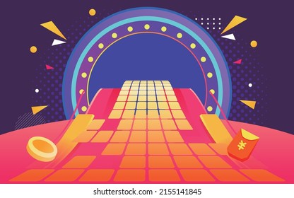 618 shopping festival background, stage set, big sale abstract colorful background, vector illustration