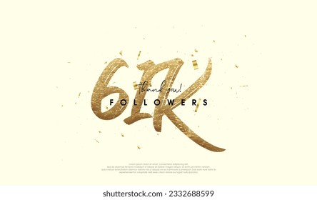 61k celebrations for followers, with fancy gold glitter figures.
