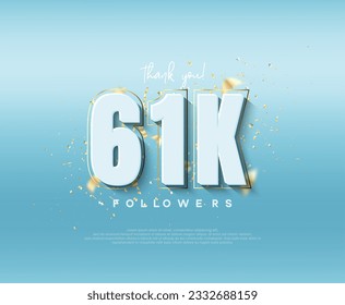 61k followers celebration. with modern luxury figures.