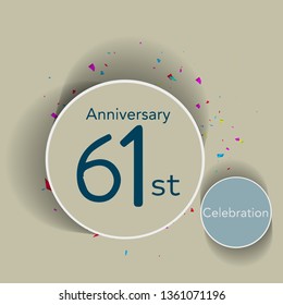 61st anniversary logo with the classic stage, gives a simple feel but looks elegant, this design is suitable for greeting cards or invitation cards