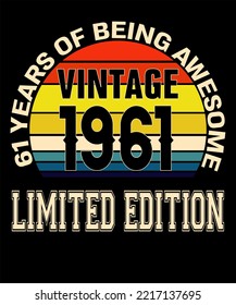 61st Birthday Vintage Legends Born In August 1961 61 Years Old Retro Birthday Ideas for Men Women