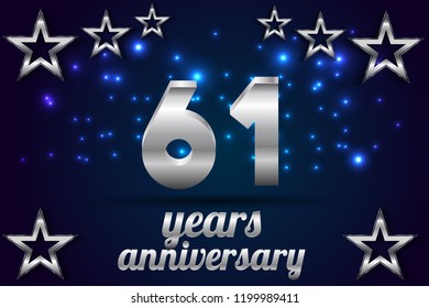 61th Anniversary numbers. background for anniversary