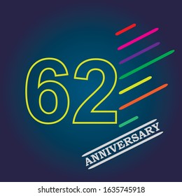 62 anniversary celebration vector concept template design