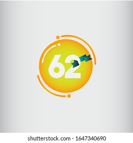 62 anniversary celebration vector concept template design illustration