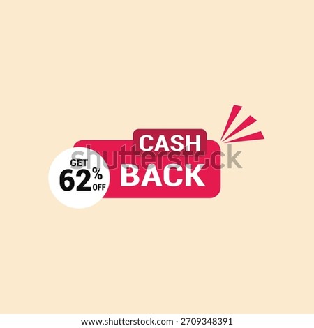 62% cash back offer icon vector a must have for savvy shoppers seeking incredible deals and discounts