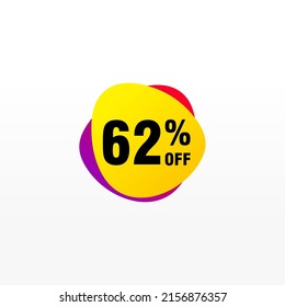 62 discount, Sales Vector badges for Labels, , Stickers, Banners, Tags, Web Stickers, New offer. Discount origami sign banner